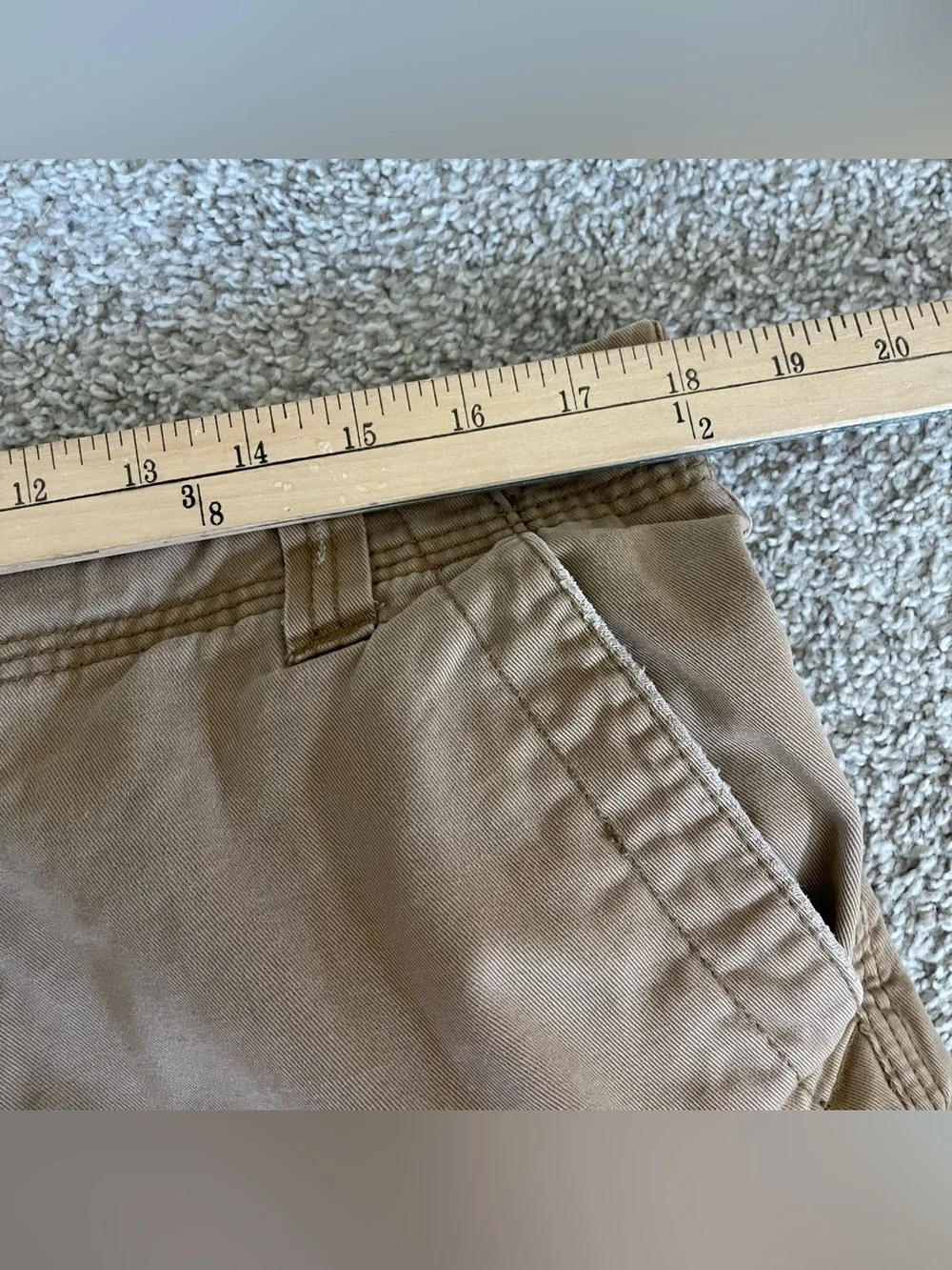 Aeropostale Mens Tan Cargo Shorts Y2K Heavyweight‎ Baggy Cotton Size 34
